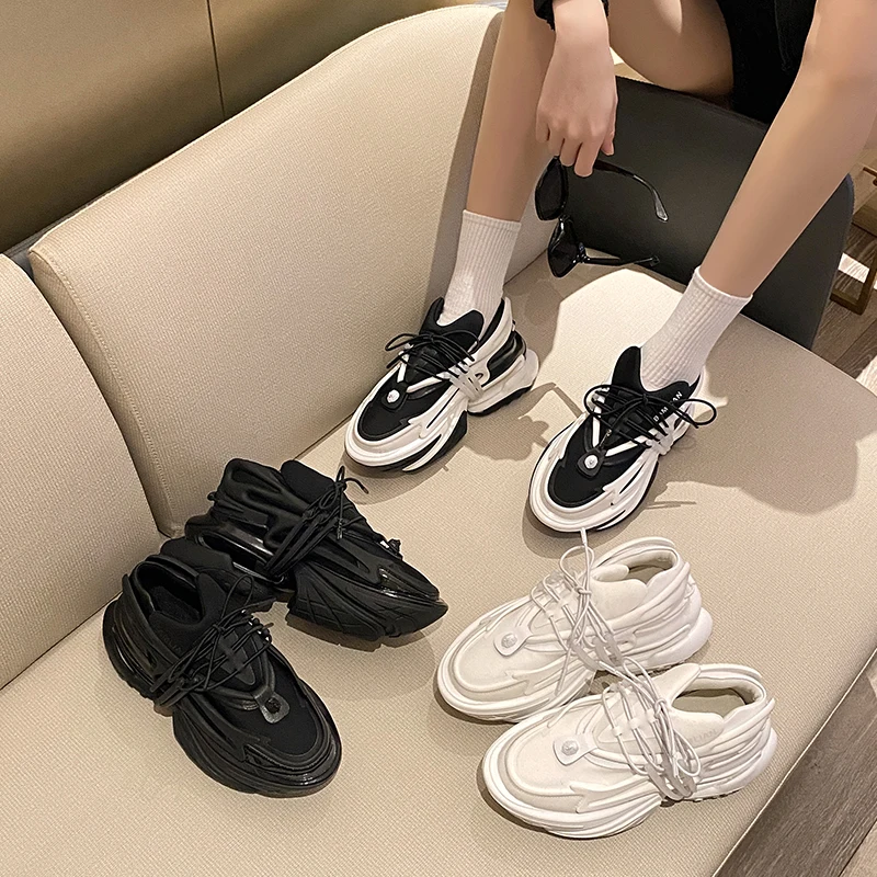 RASMEUP 2023 Fashion New Breathable Women's Luxury Mesh Designer Running Sneakers Casual Bullet Spaceship Chunky Shoes for Men